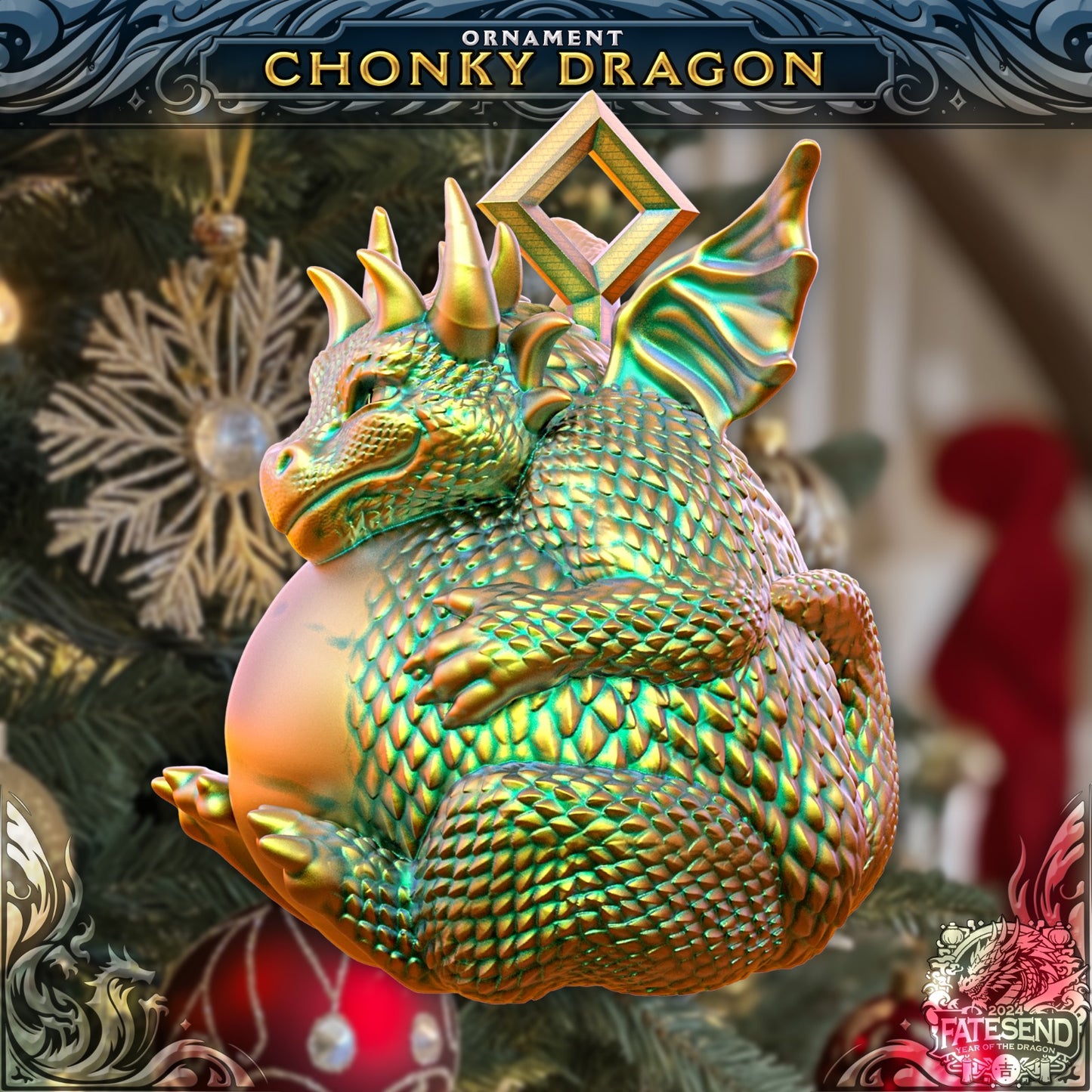 Chonky Dragon Holiday Ornament