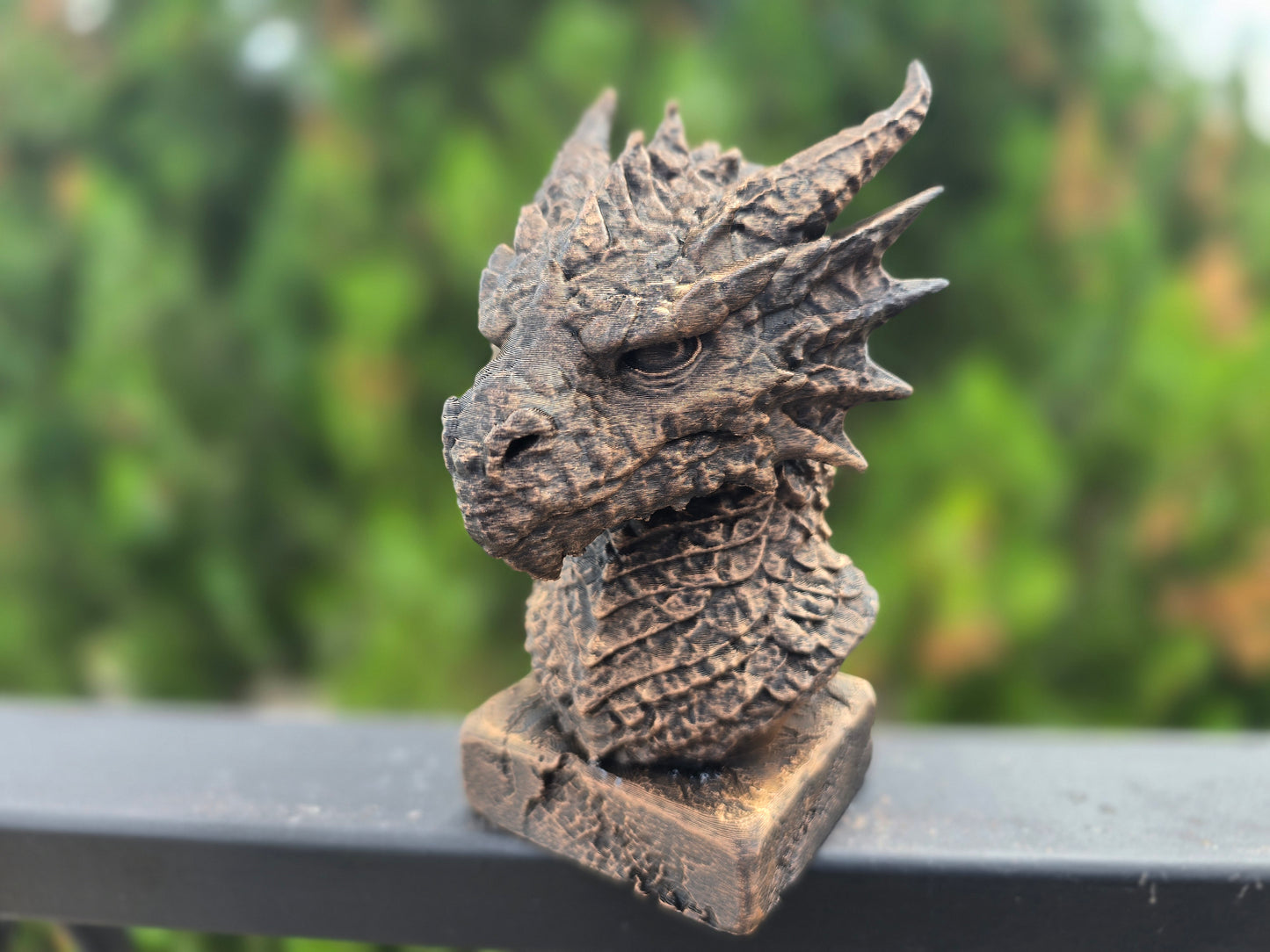 Stone Dragon Bust