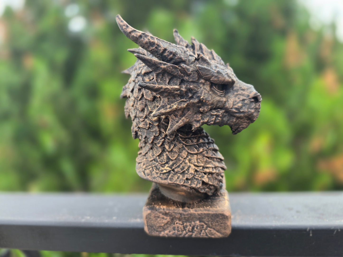 Stone Dragon Bust