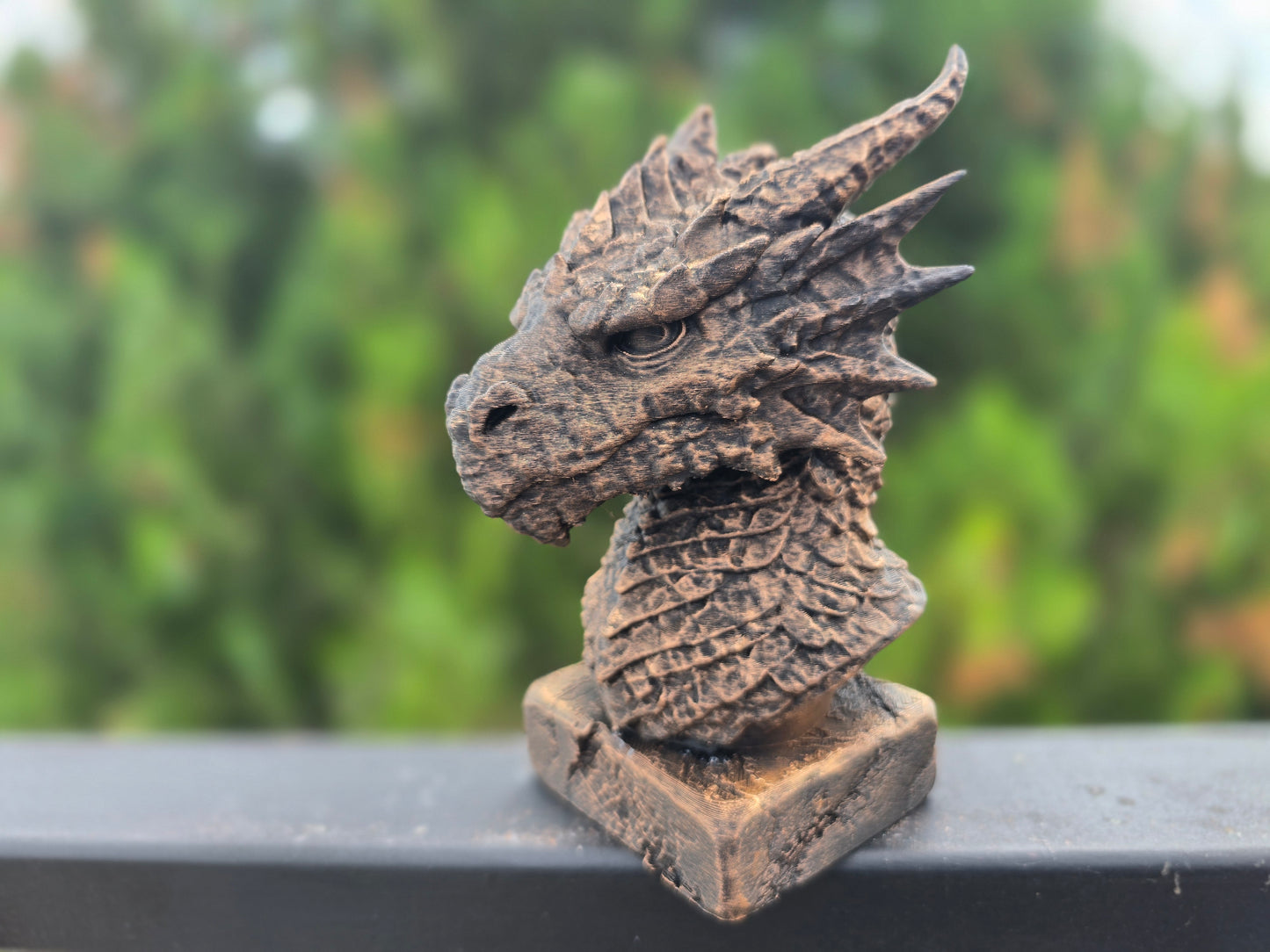 Stone Dragon Bust