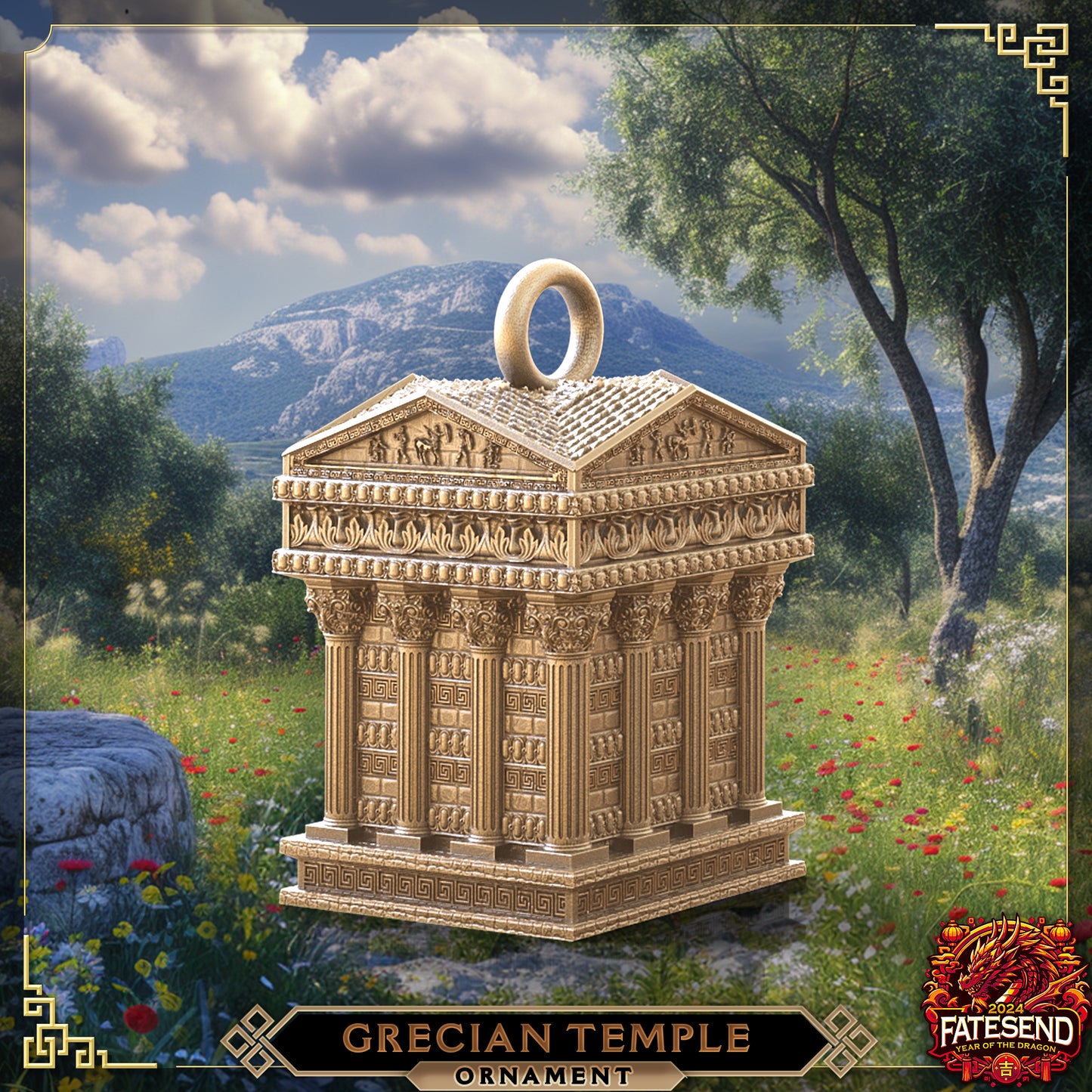 Grecian Temple Holiday Ornament